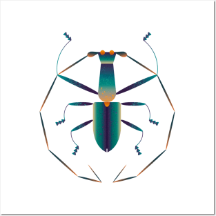 Giant Blue Longhorn Beetle Posters and Art